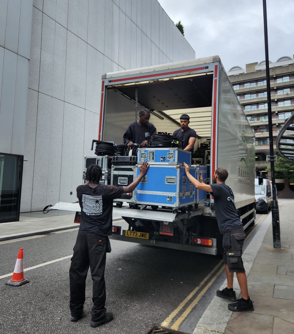 Unloading a truck